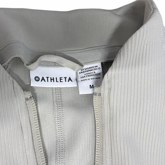 Athleta Salutation Jacket Beige Size M Full Zip Stretch Activewear - Picture 4 of 7
